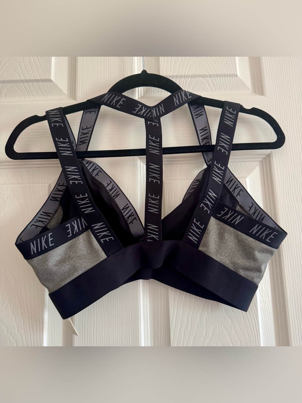 Nike x Soul Cycle- Gray and Black Logo-Strap Sports Bra - Picture 4 of 5